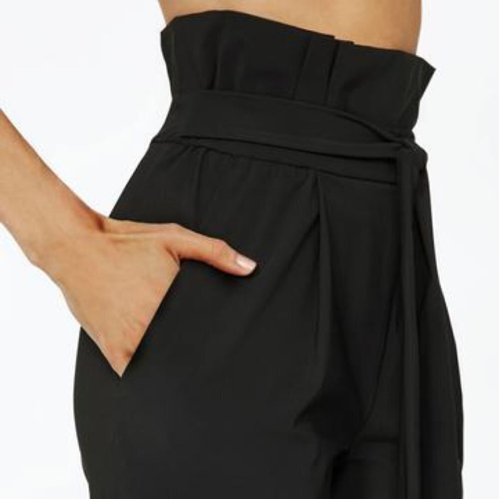 ONA by YOON CHUNG Paper Bag Stretch Pant Black - Picture 3 of 11